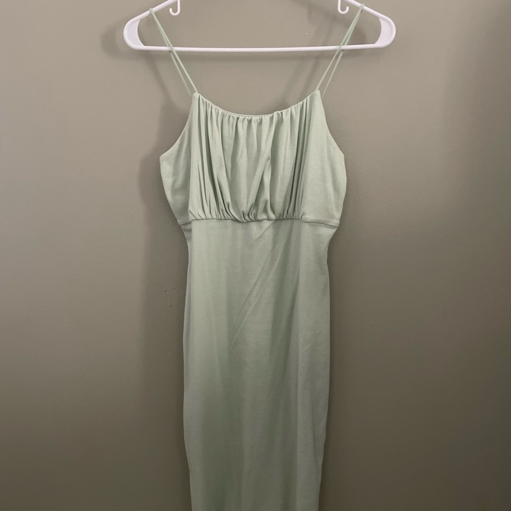 green mini dress